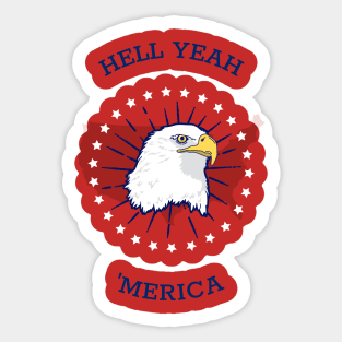 hell yeah america Sticker